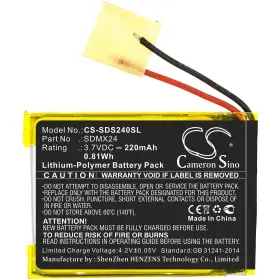 Cs-sds240sl Cameron Sino Battery For Sandisk Sansa Clip Sport Sdmx24 Media Player 3.7v 220mah #3
