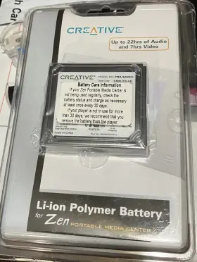 Creative 054651079427 Nip Battery For Zen Portable Media Center Pma-ba0001 Czpab01 Nos