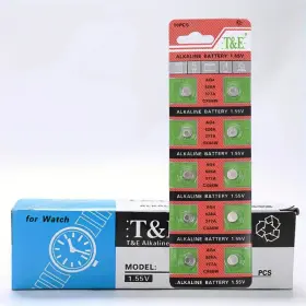 T & E 970905250043 T&e 10 Pcs Alkaline Battery 1.55v Ag4 626a 377a Cx66w For Watch