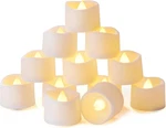 Battery Operated Flameless Led Tea Light Candles, 12-PACK, 6H Timer, Warm. Fixed Price $29.99.