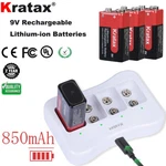 Kratax 9V Li-ion Rechargeable Batteries 850MAH With Usb Battery Charger Lot. Fixed Price $93.07.