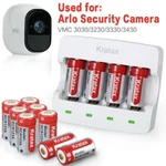 Kratax 3.7V RCR123A Arlo Battery Rechargeable Li-ion Batteries & Us Plug Charger. Fixed Price $66.97.