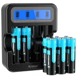 Kratax 1.5V Rechargeable Lithium Aa Batteries 3500MWH Li-ion Lcd Charger Lot. Fixed Price $17.97.